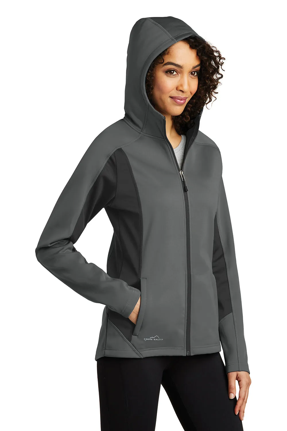 Eddie Bauer Womens Trail Water Resistant Full Zip Hooded Jacket - Metal Grey  Exquisite Clothing Eddie-Bauer