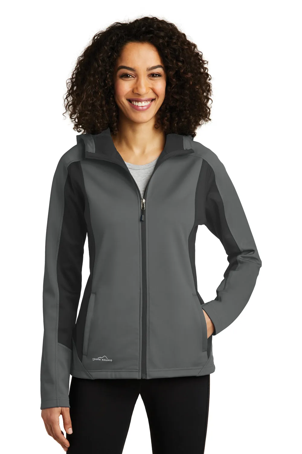 Eddie Bauer Womens Trail Water Resistant Full Zip Hooded Jacket - Metal Grey  Exquisite Clothing Eddie-Bauer