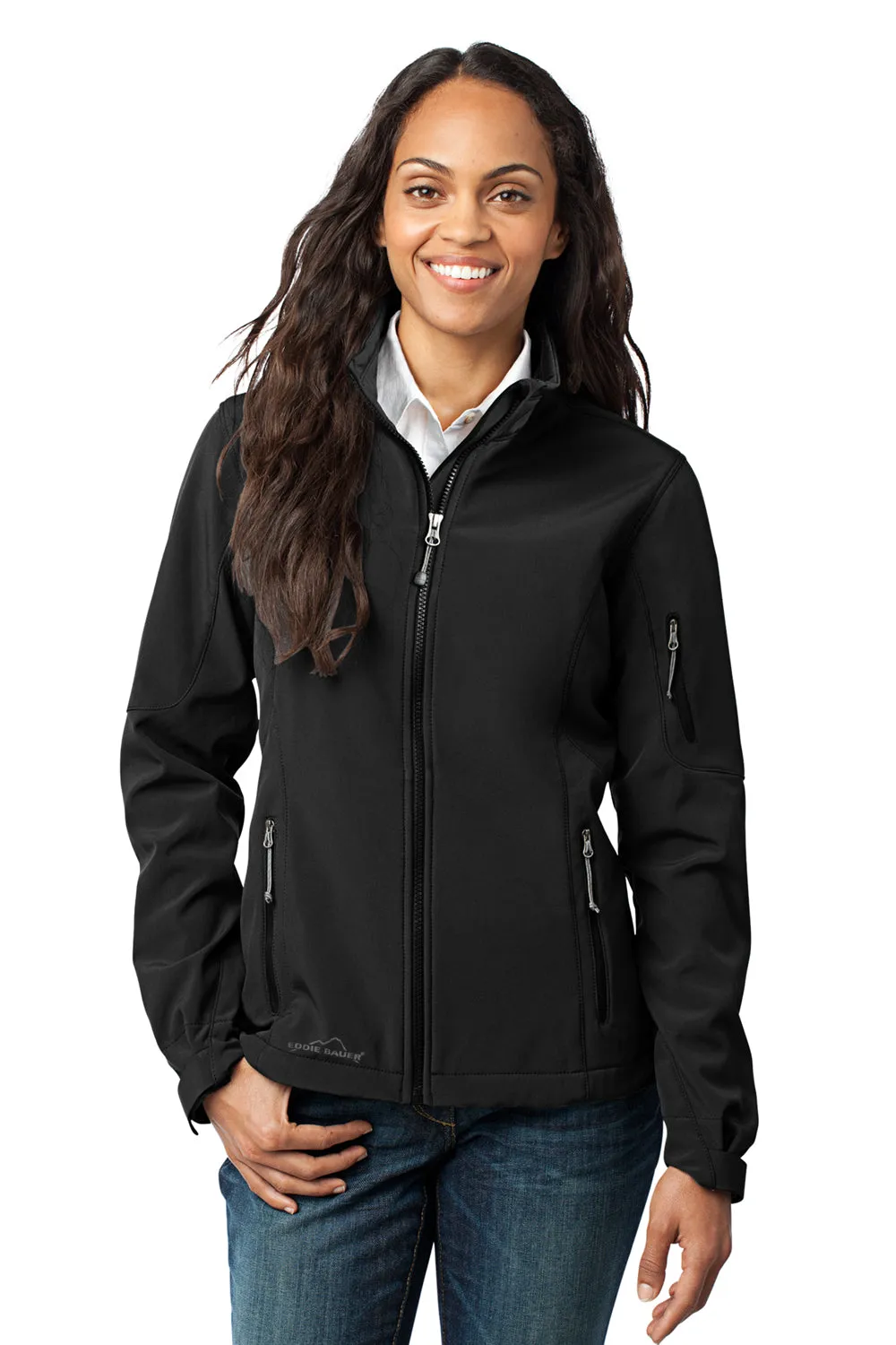 Eddie Bauer Womens Water Resistant Full Zip Jacket - Black  Exquisite Clothing Eddie-Bauer