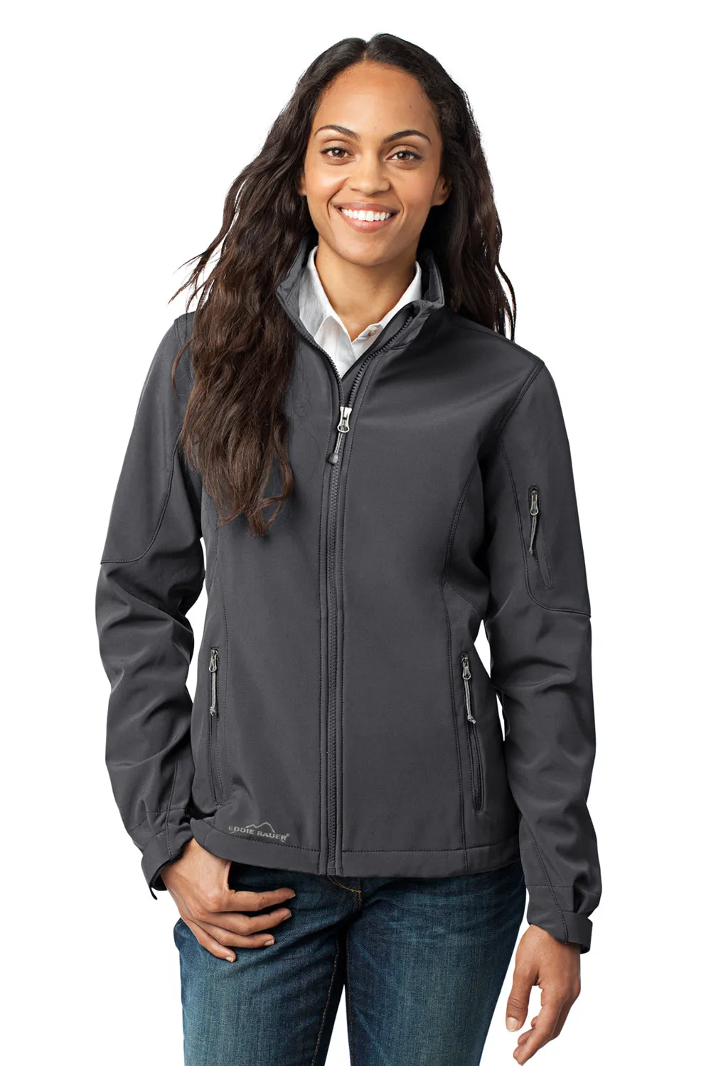 Eddie Bauer Womens Water Resistant Full Zip Jacket - Steel Grey  Exquisite Clothing Eddie-Bauer