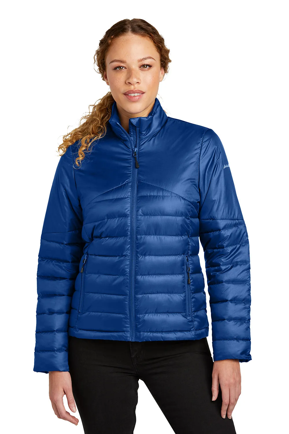 Eddie Bauer Womens Water Resistant Quilted Full Zip Jacket - Cobalt Blue  Exquisite Clothing Eddie-Bauer