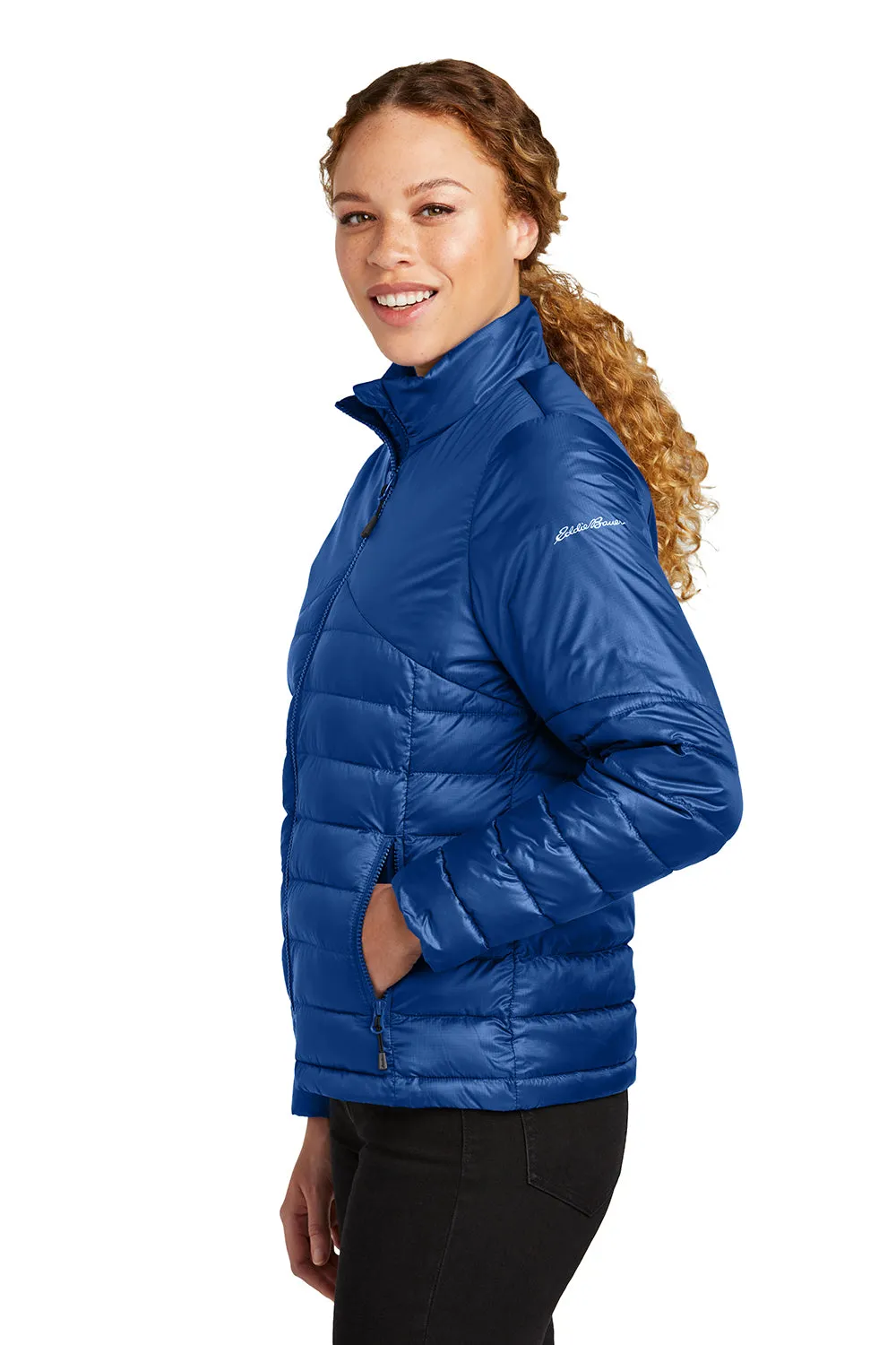 Eddie Bauer Womens Water Resistant Quilted Full Zip Jacket - Cobalt Blue  Exquisite Clothing Eddie-Bauer