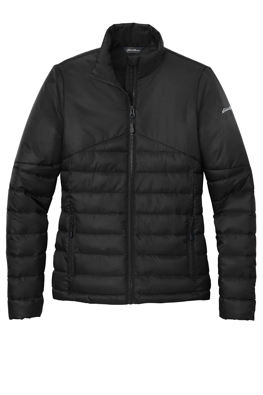 Eddie Bauer Womens Water Resistant Quilted Full Zip Jacket - Deep Black  Exquisite Clothing Eddie-Bauer