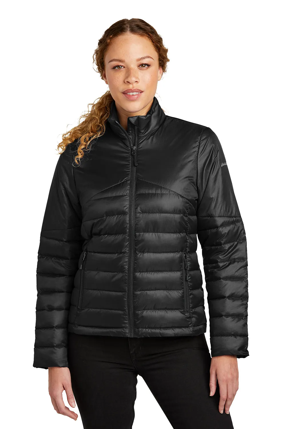 Eddie Bauer Womens Water Resistant Quilted Full Zip Jacket - Deep Black  Exquisite Clothing Eddie-Bauer