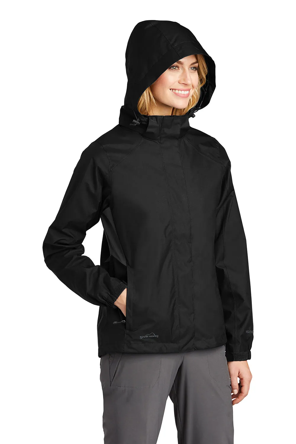 Eddie Bauer Womens Waterproof Full Zip Hooded Jacket - Black  Exquisite Clothing Eddie-Bauer