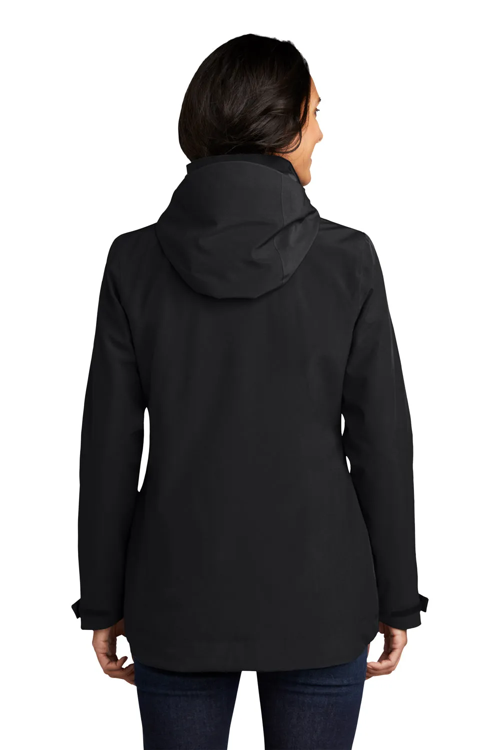 Eddie Bauer Womens WeatherEdge 3-in-1 Water Resistant Full Zip Hooded Jacket - Black/Storm Grey  Exquisite Clothing Eddie-Bauer