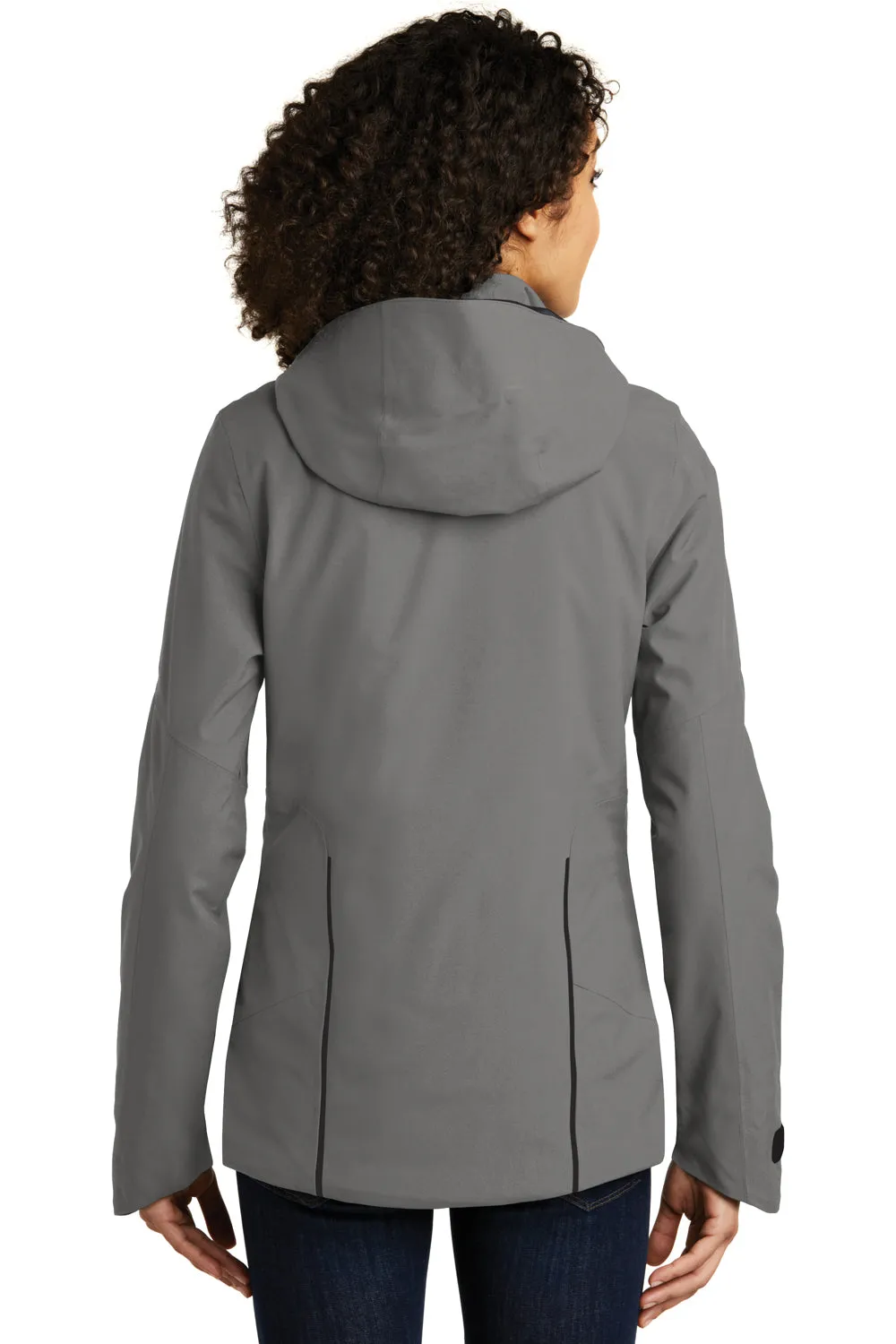 Eddie Bauer Womens WeatherEdge Plus Waterproof Full Zip Hooded Jacket - Metal Grey  Exquisite Clothing Eddie-Bauer