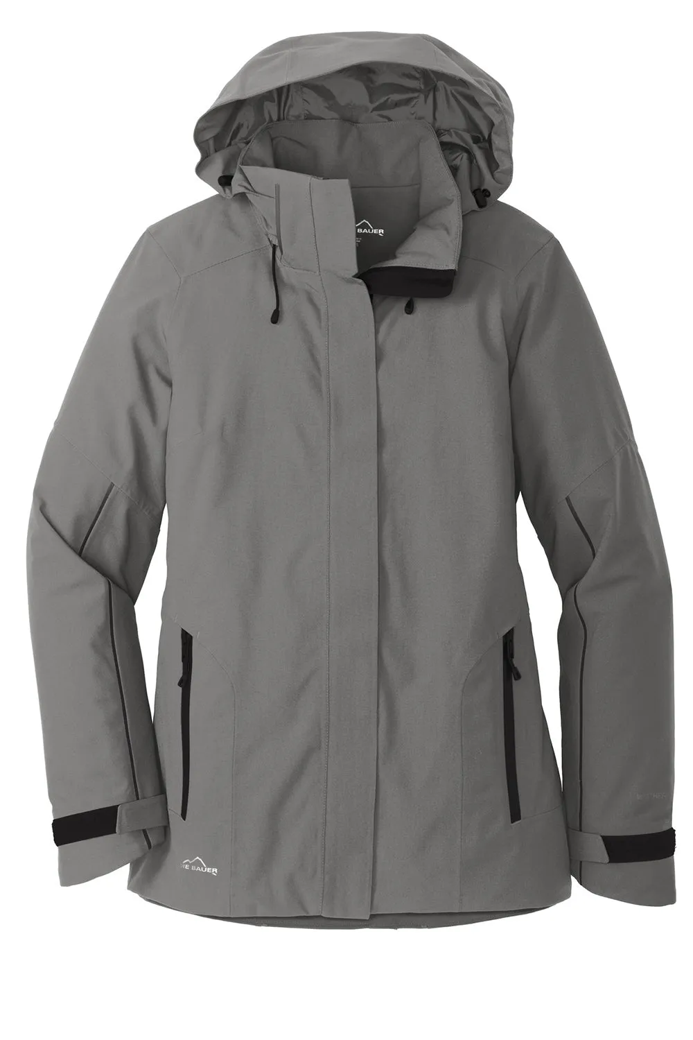 Eddie Bauer Womens WeatherEdge Plus Waterproof Full Zip Hooded Jacket - Metal Grey  Exquisite Clothing Eddie-Bauer