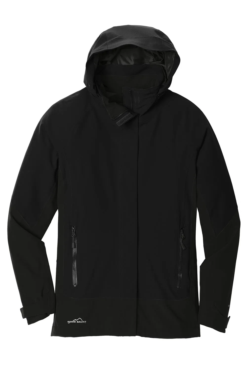 Eddie Bauer Womens WeatherEdge Waterproof Full Zip Hooded Jacket - Black  Exquisite Clothing Eddie-Bauer