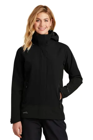 Eddie Bauer Womens WeatherEdge Waterproof Full Zip Hooded Jacket - Black  Exquisite Clothing Eddie-Bauer