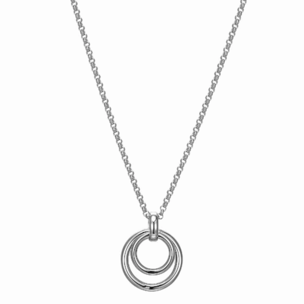 Elle "Simpatico" Double Circle Drop Pendant Necklace