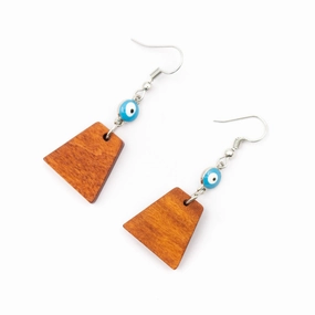 Evil eyes and trapezoidal pendant earrings-ER-083