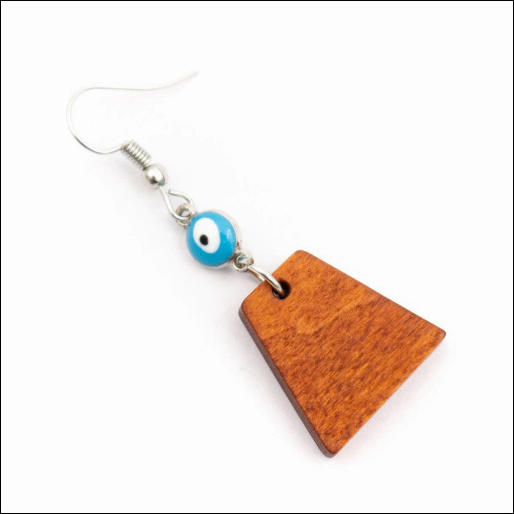 Evil eyes and trapezoidal pendant earrings-ER-083