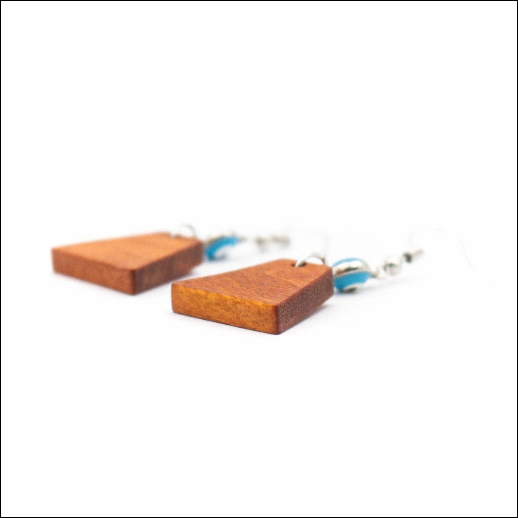 Evil eyes and trapezoidal pendant earrings-ER-083