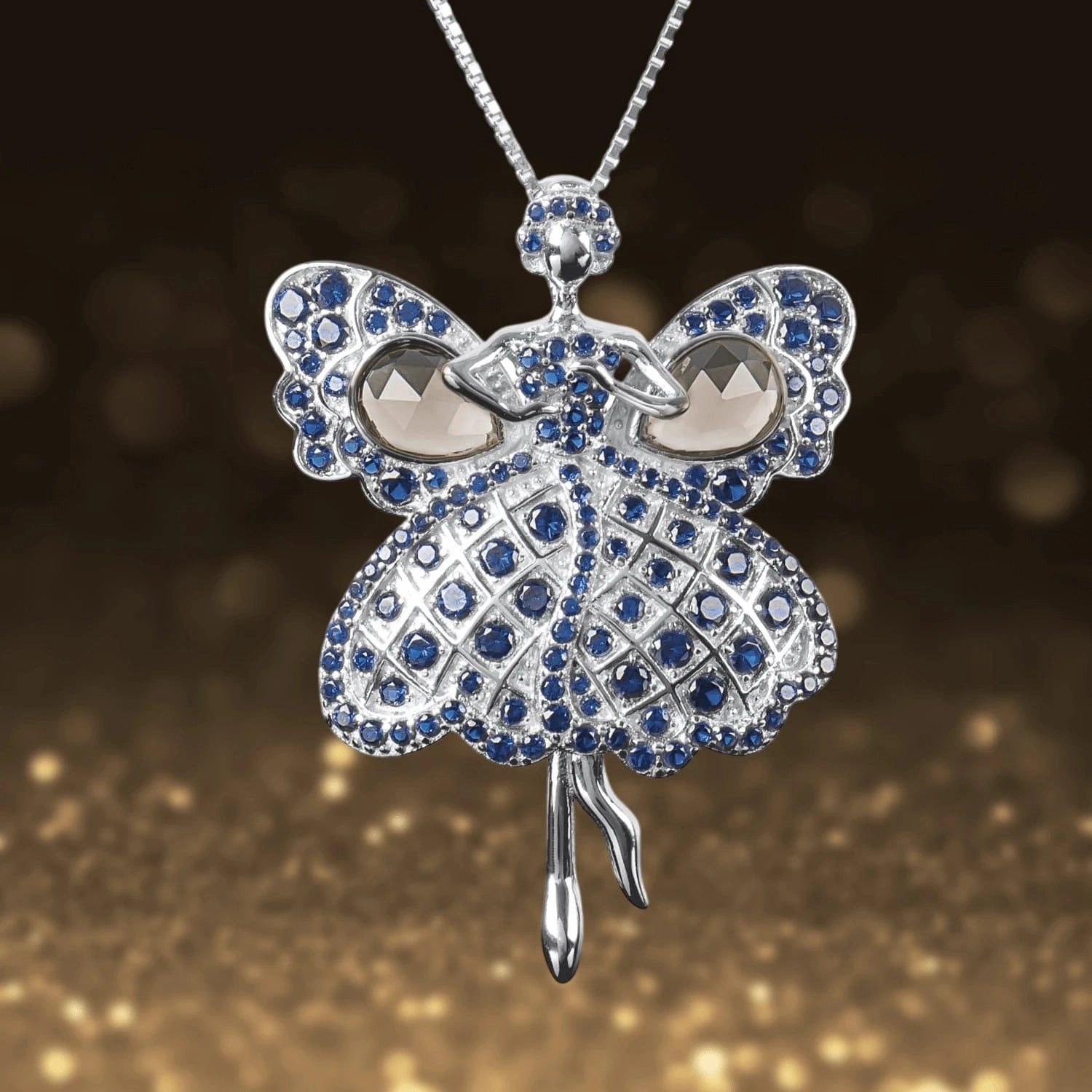 Fairy Dancer Rhodium Pendant