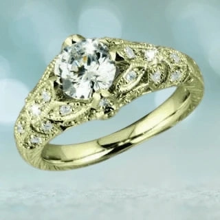 Floral Vine Ring Gold