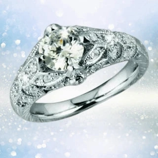 Floral Vine Ring Rhodium