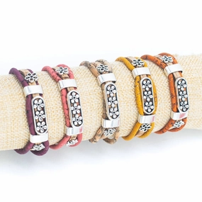 Flower beads handmade cork bracelet BR-427-MIX-5
