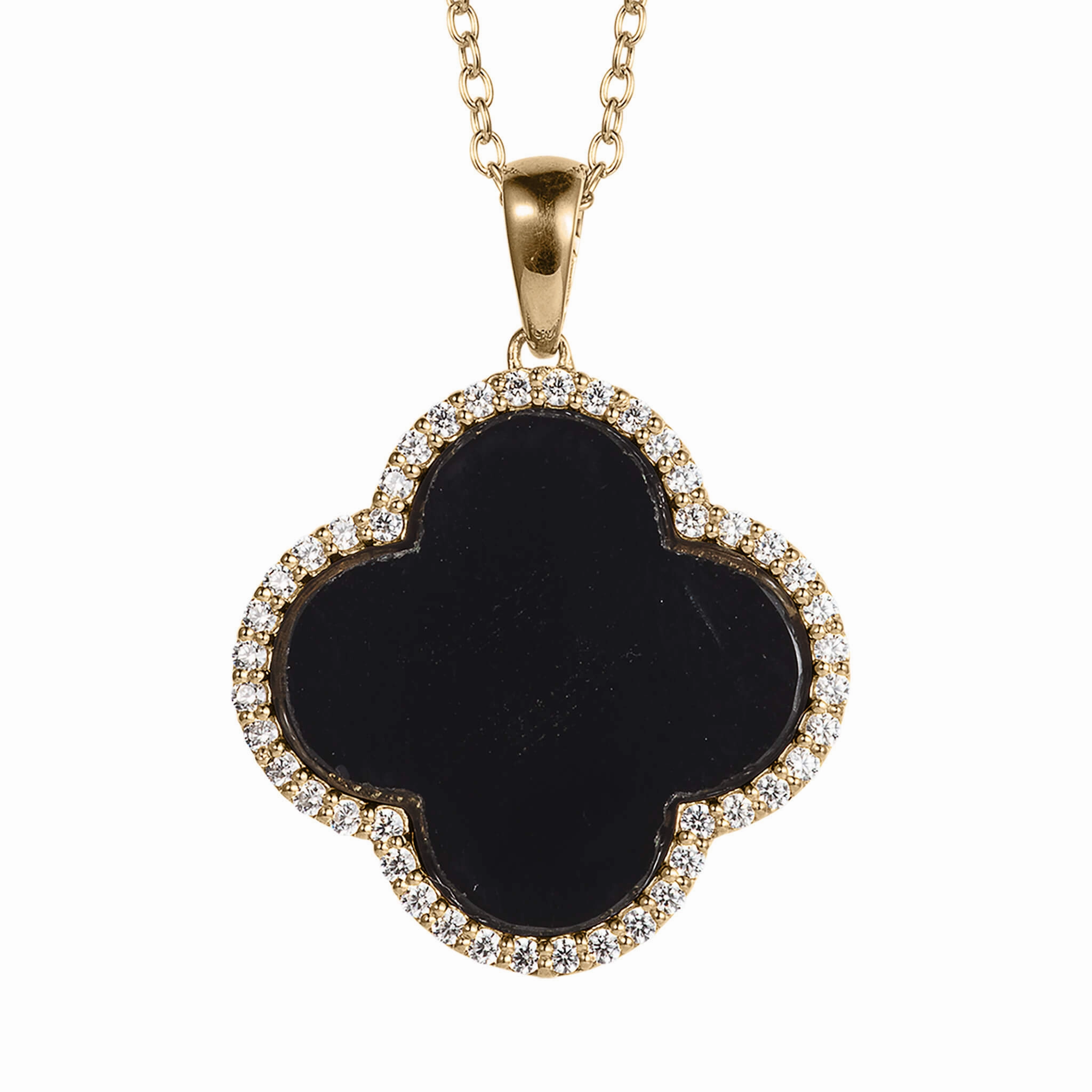 Fortuna Clover Onyx Pendant