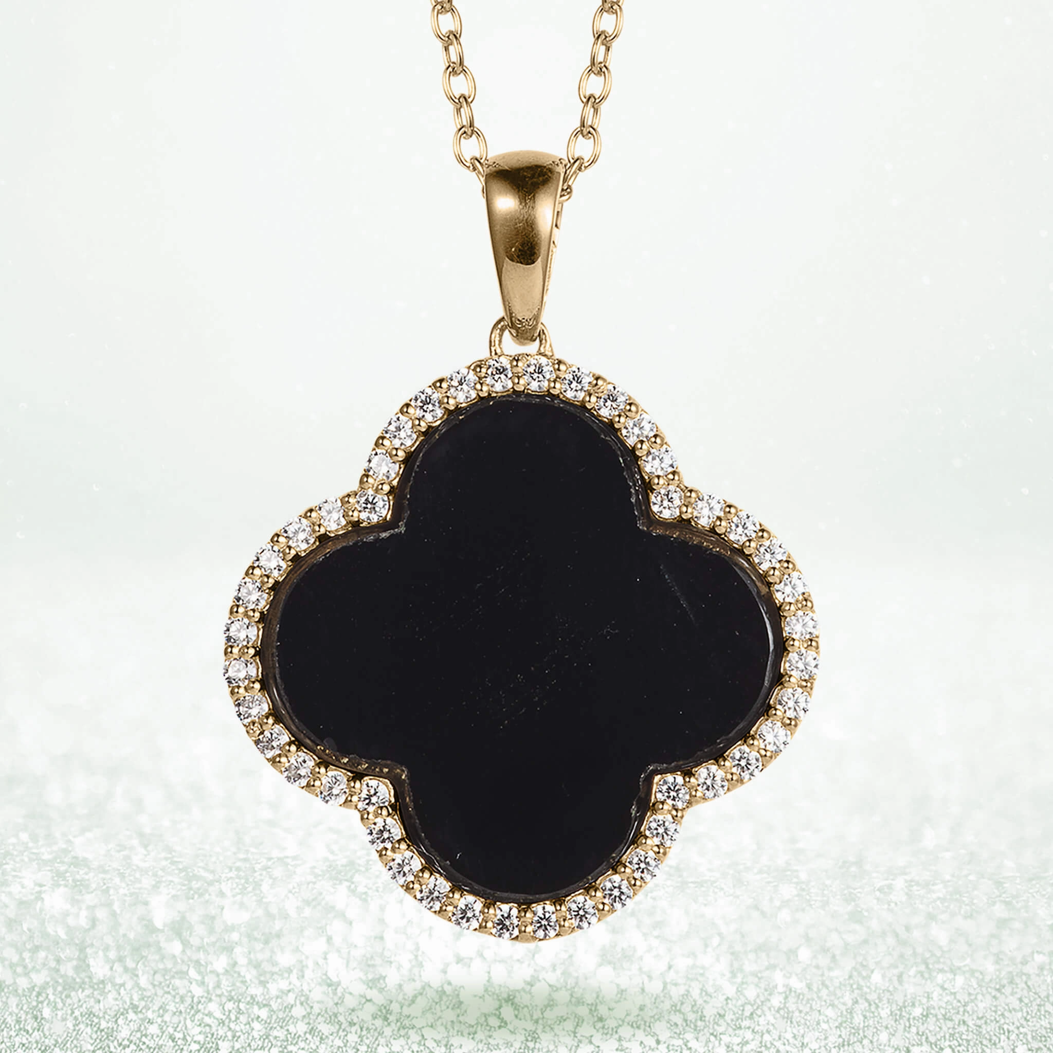 Fortuna Clover Onyx Pendant
