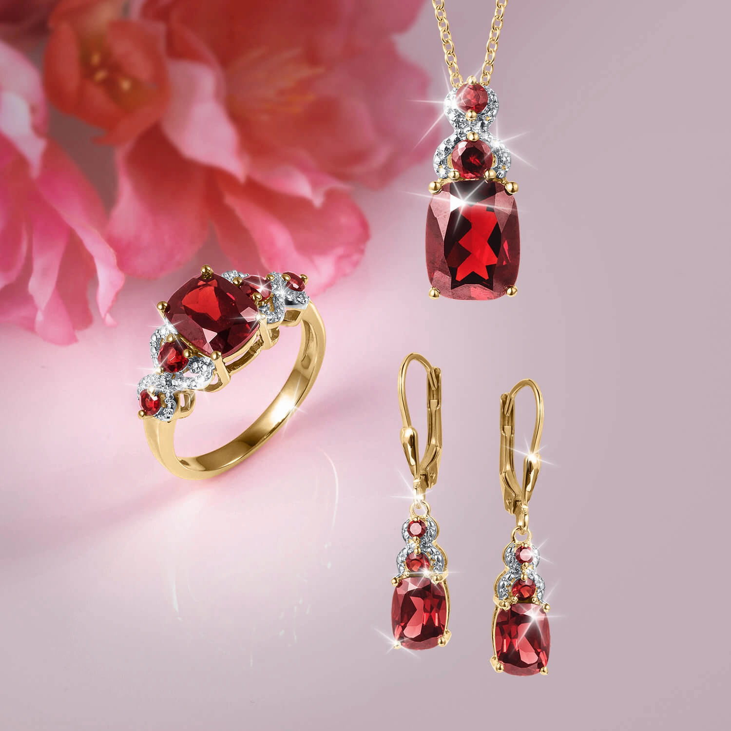 Garnet Twist Pendant