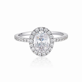 Georgini Oval Halo Ring Silver Size 9