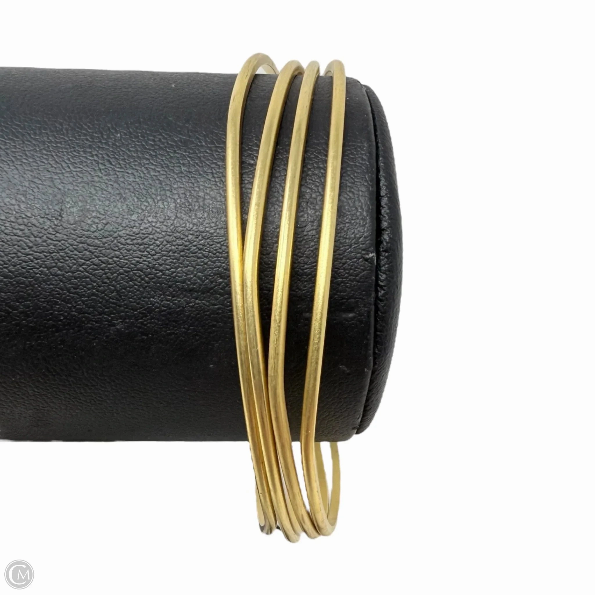 Gold Tone Wave Bangle Bracelet Set, Size: 4 piece