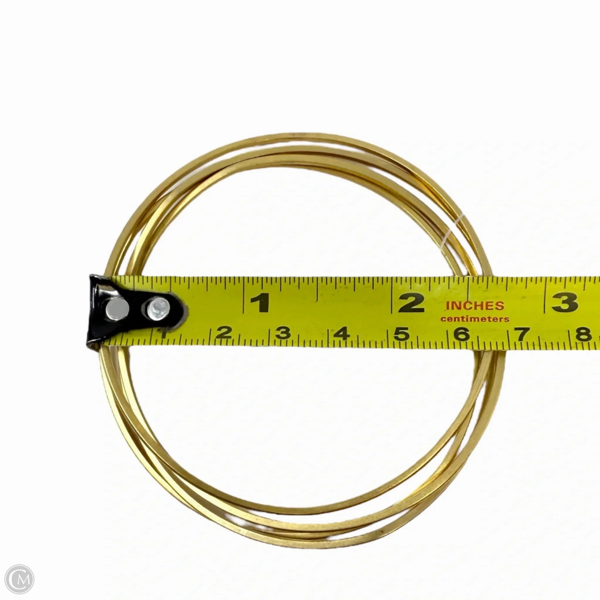 Gold Tone Wave Bangle Bracelet Set, Size: 4 piece