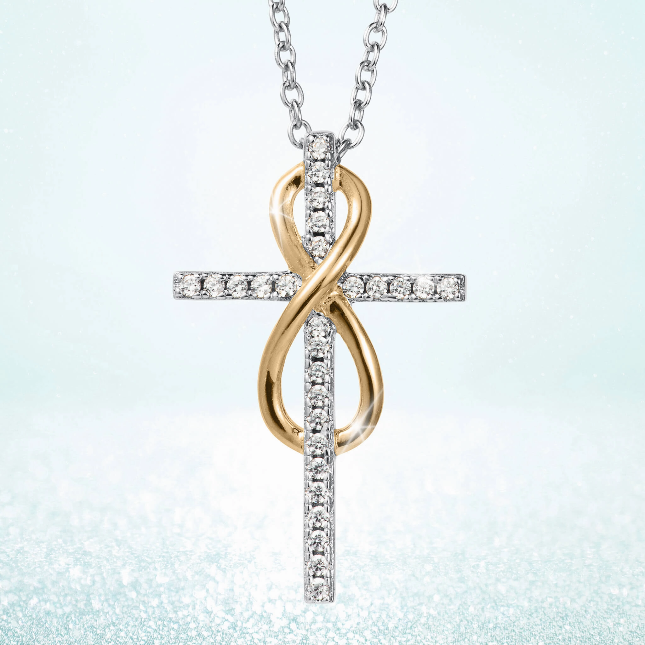Golden Infinity Cross Pendant