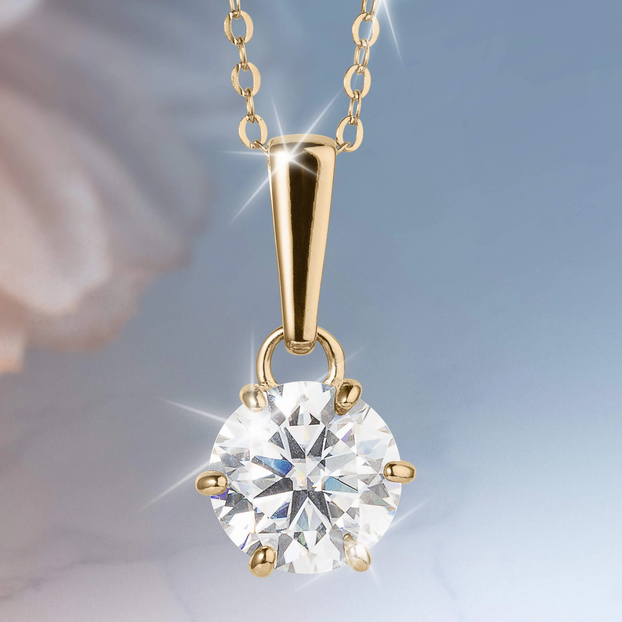 Golden Stardust Moissanite Pendant