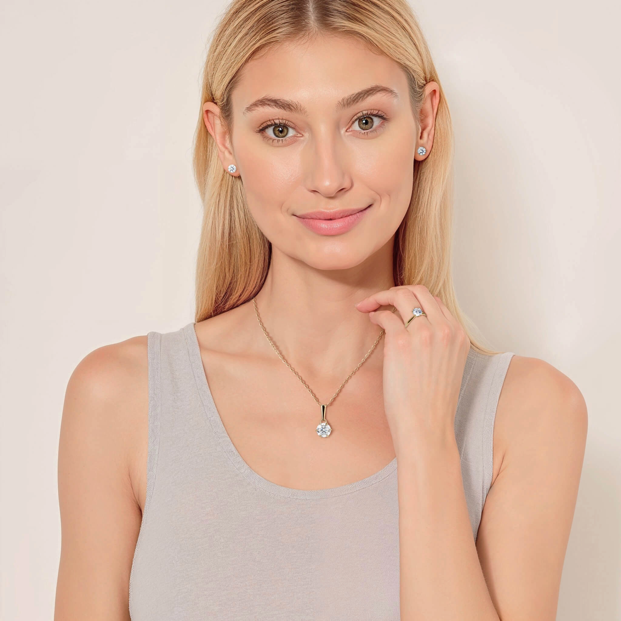 Golden Stardust Moissanite Pendant