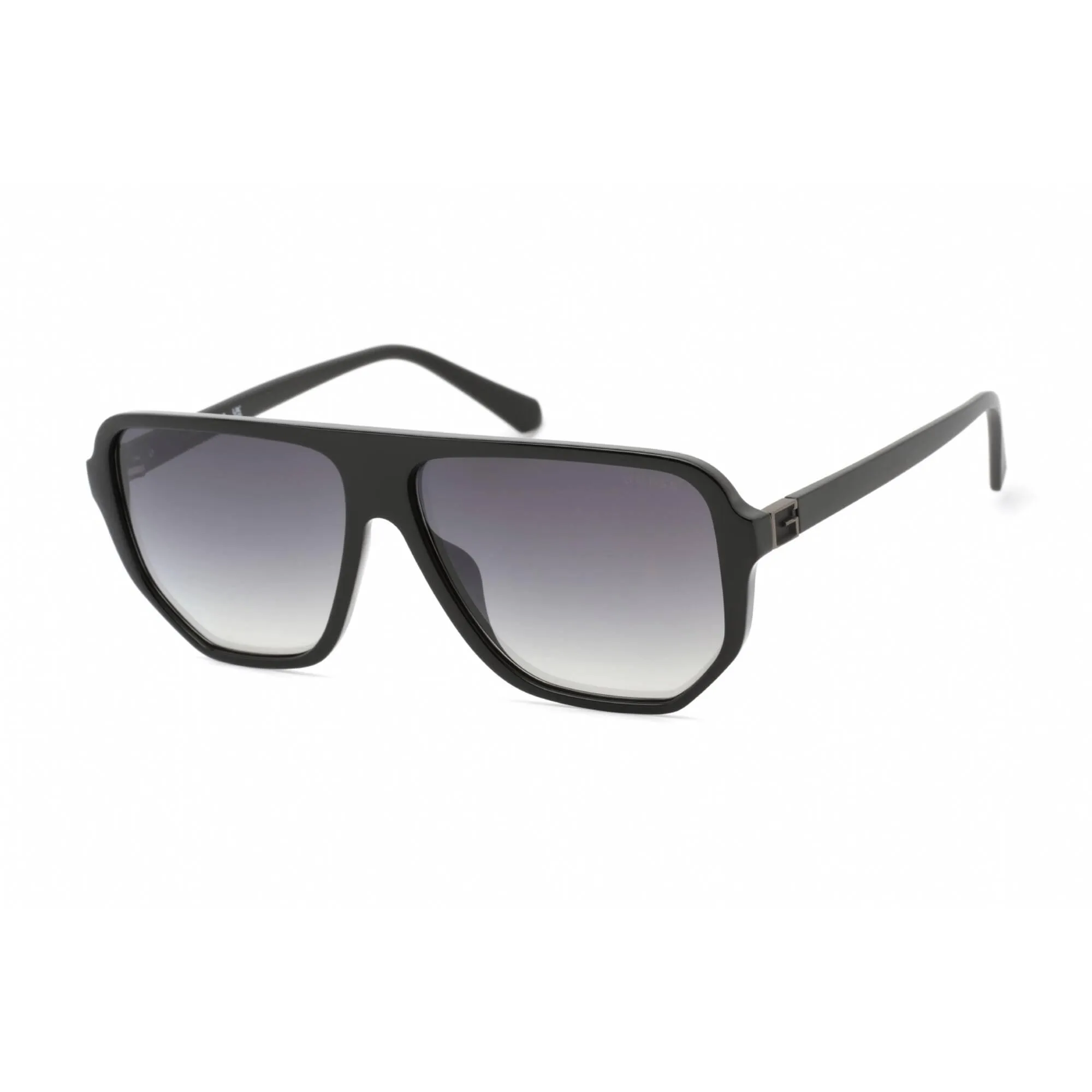 Guess Men's Sunglasses - Full Rim Shiny Black Plastic Pilot Shape Frame | GU00003 01Q Guess Sunglasses