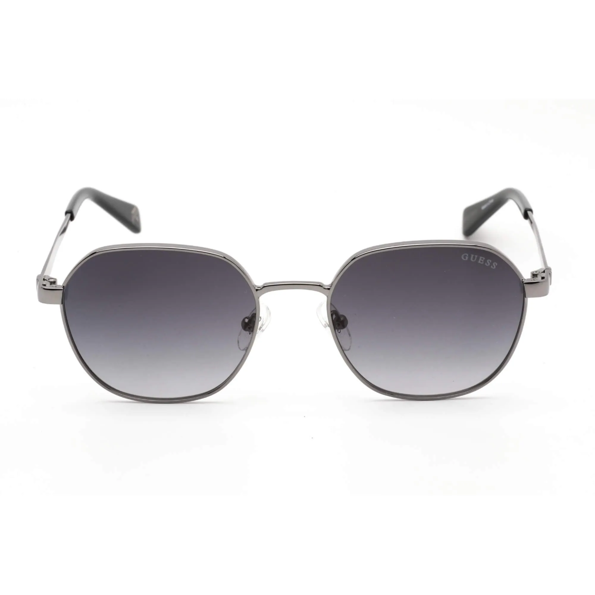 Guess Women's Sunglasses - Shiny Dark Nickeltin Metal Square Frame | GU5215 06B Guess Sunglasses