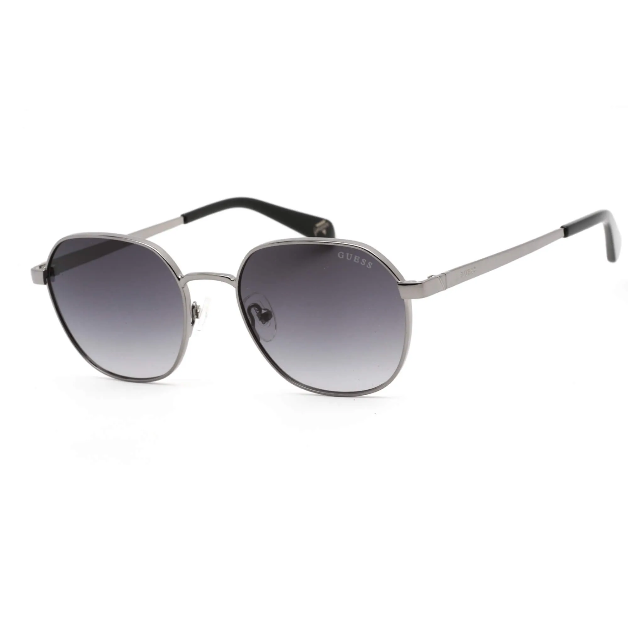 Guess Women's Sunglasses - Shiny Dark Nickeltin Metal Square Frame | GU5215 06B Guess Sunglasses