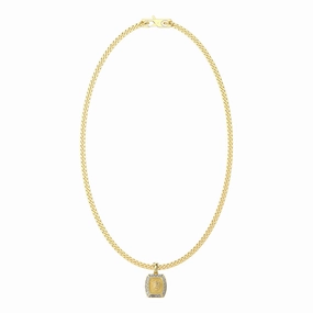 Guess Men's Jewellery Gold Plated Stainless Steel 15.5mm Lion Charm Pendant On 21" Chain
