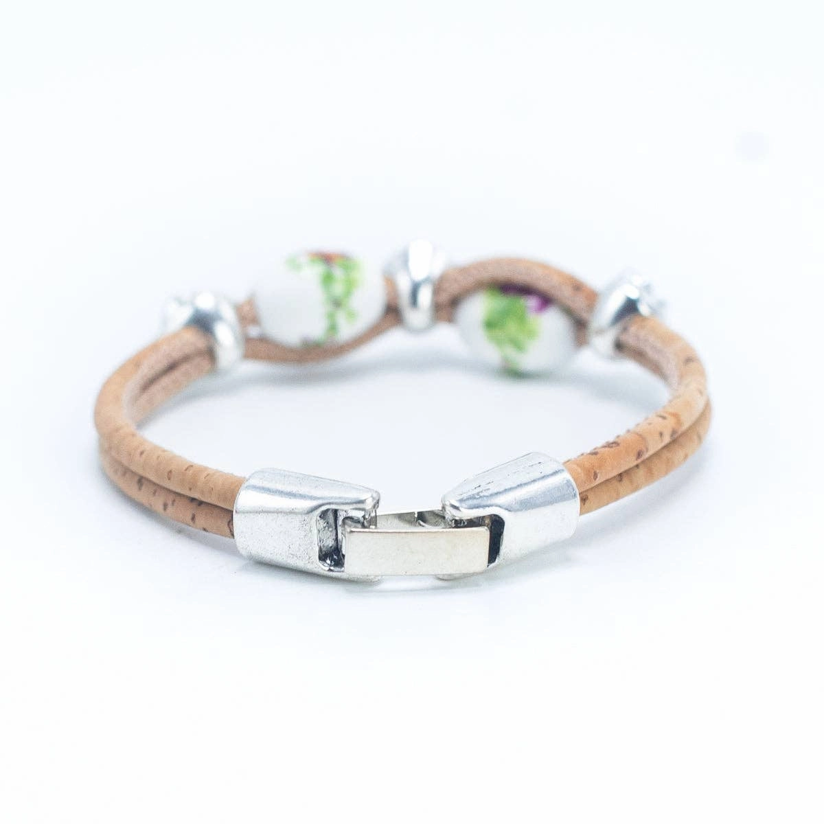 Handmade bracelets with natural cork and rose accessories  bracelet BR-448-MIX-4