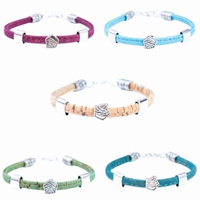 Handmade Women's Bracelet  5mm Flat Colored Cork Cord with Alloy Ice Cream Charm DBR-059-MIX-5