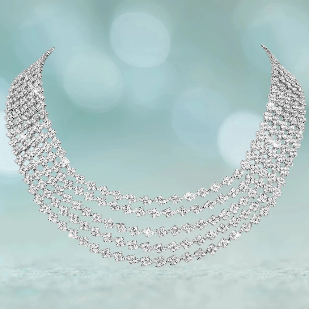 Ice Extravaganza Rhodium Necklace