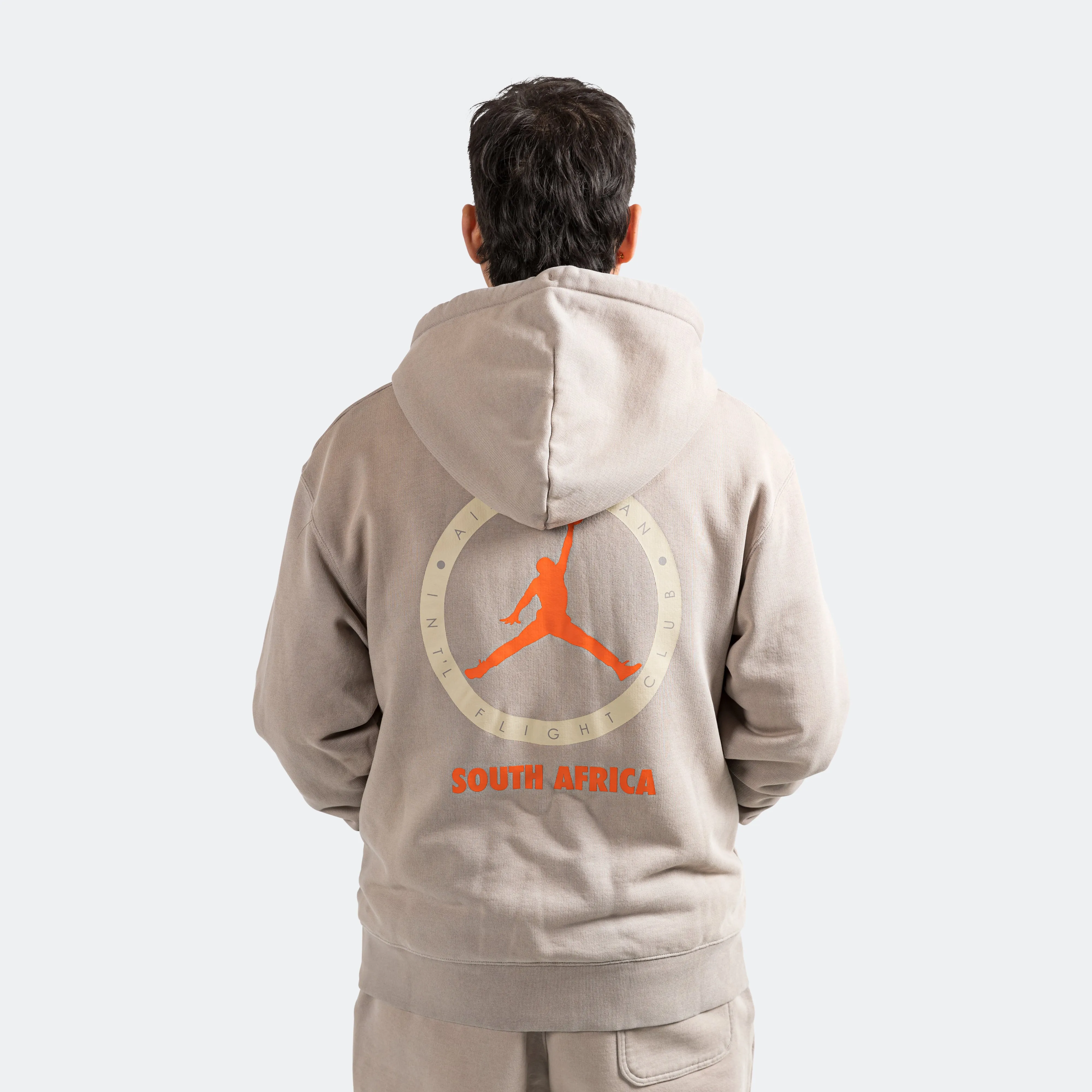 International Flight Club Hoodie × Shelflife - Enigma Stone/Total Orange Jordan Clothing