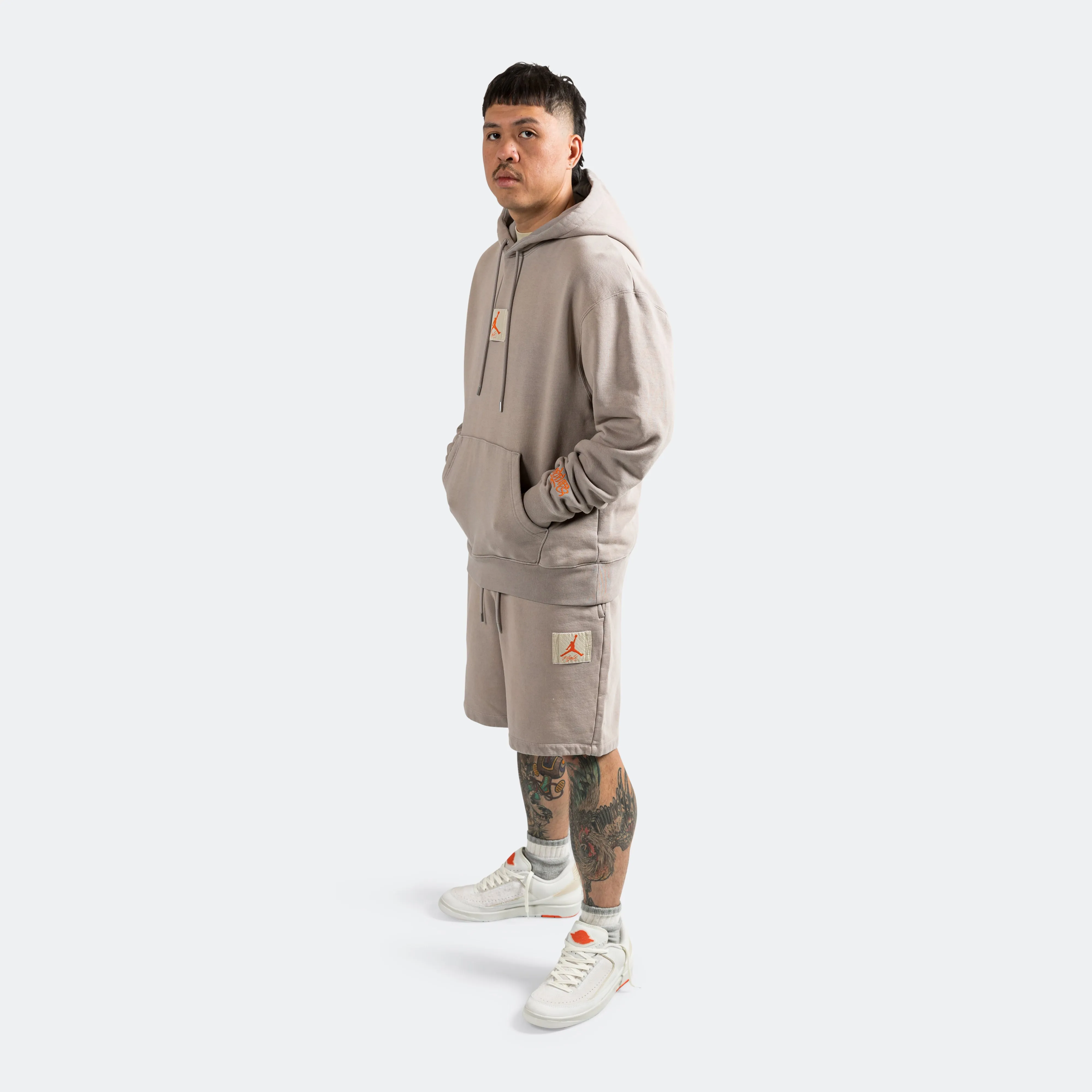 International Flight Club Hoodie × Shelflife - Enigma Stone/Total Orange Jordan Clothing