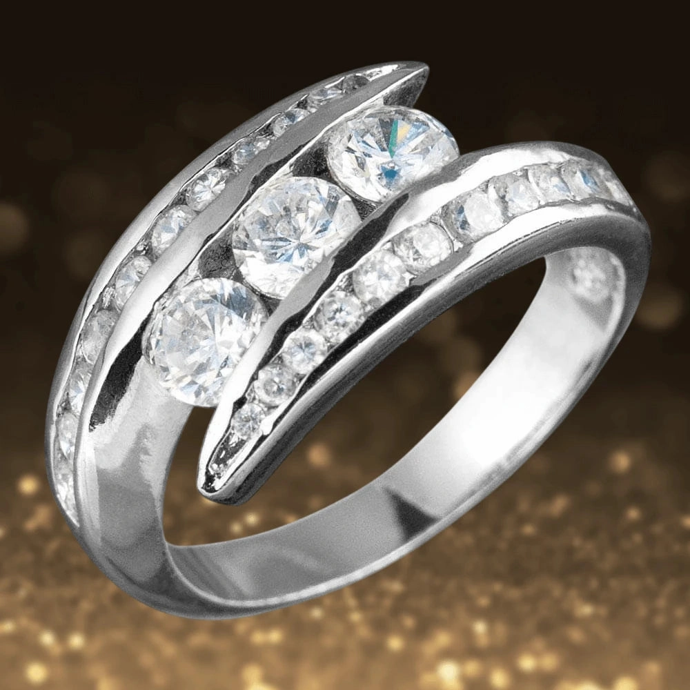 Jazz Wrap Rhodium Ring