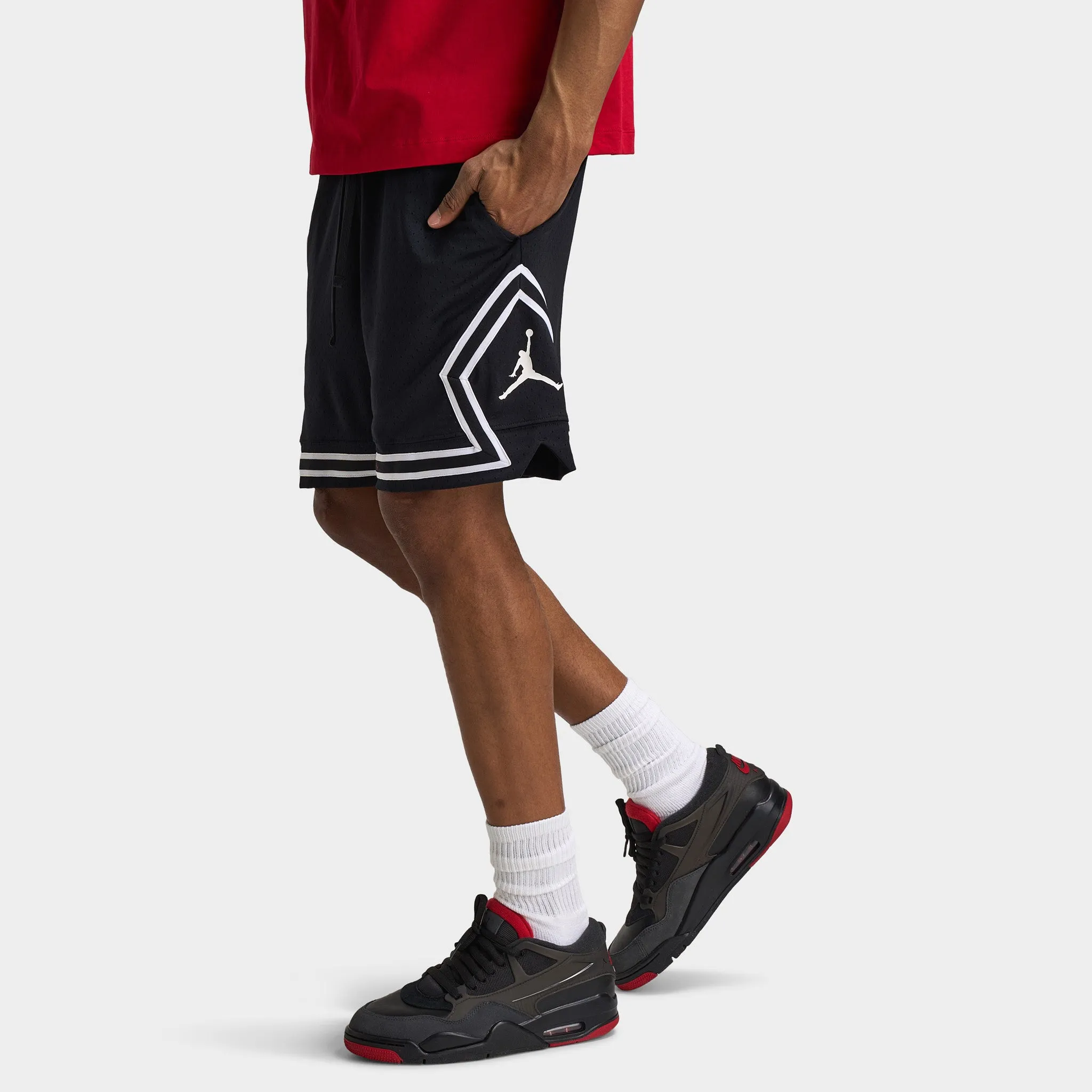 Jordan Jordan Dri-FIT Mesh Diamond Shorts Black / White - White