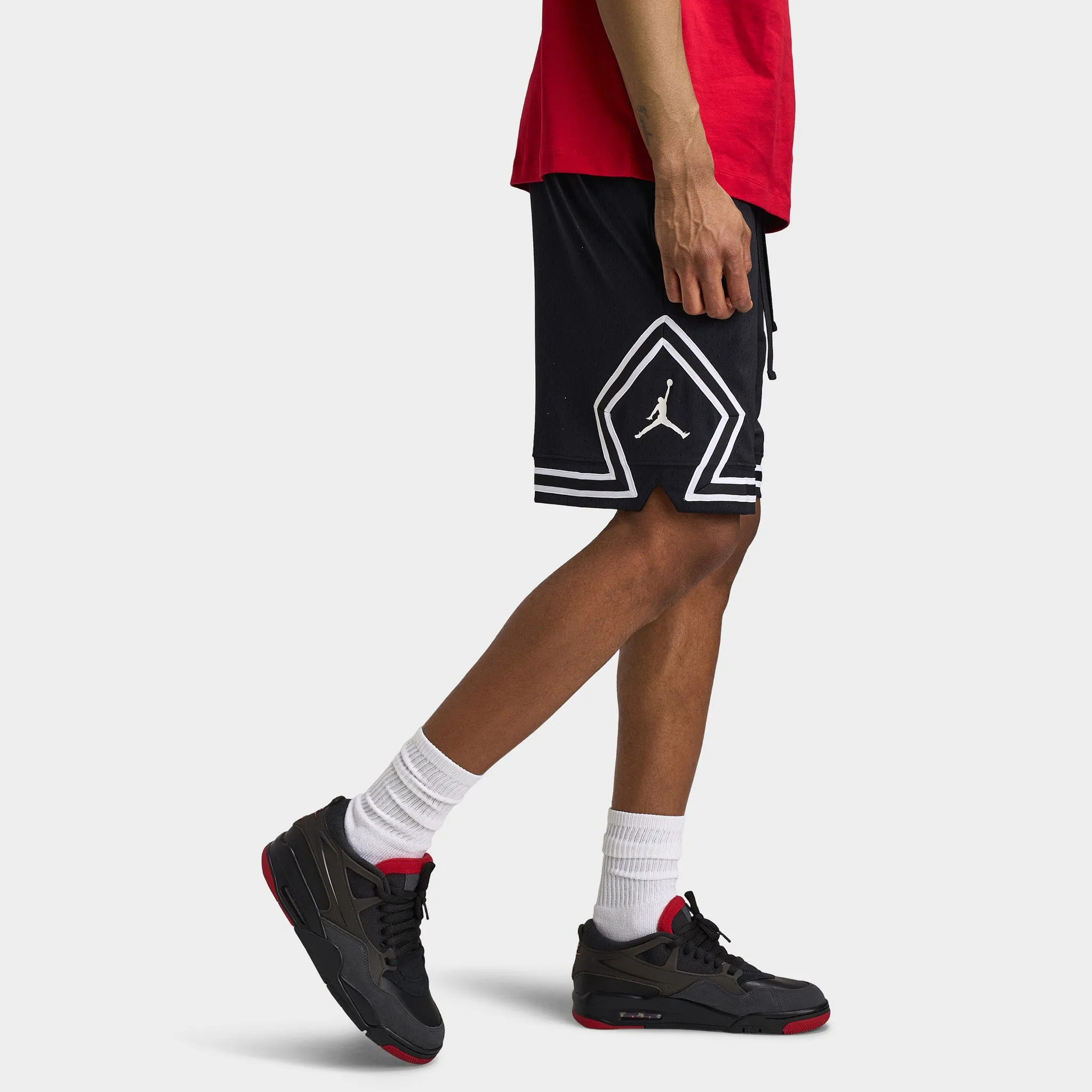 Jordan Jordan Dri-FIT Mesh Diamond Shorts Black / White - White