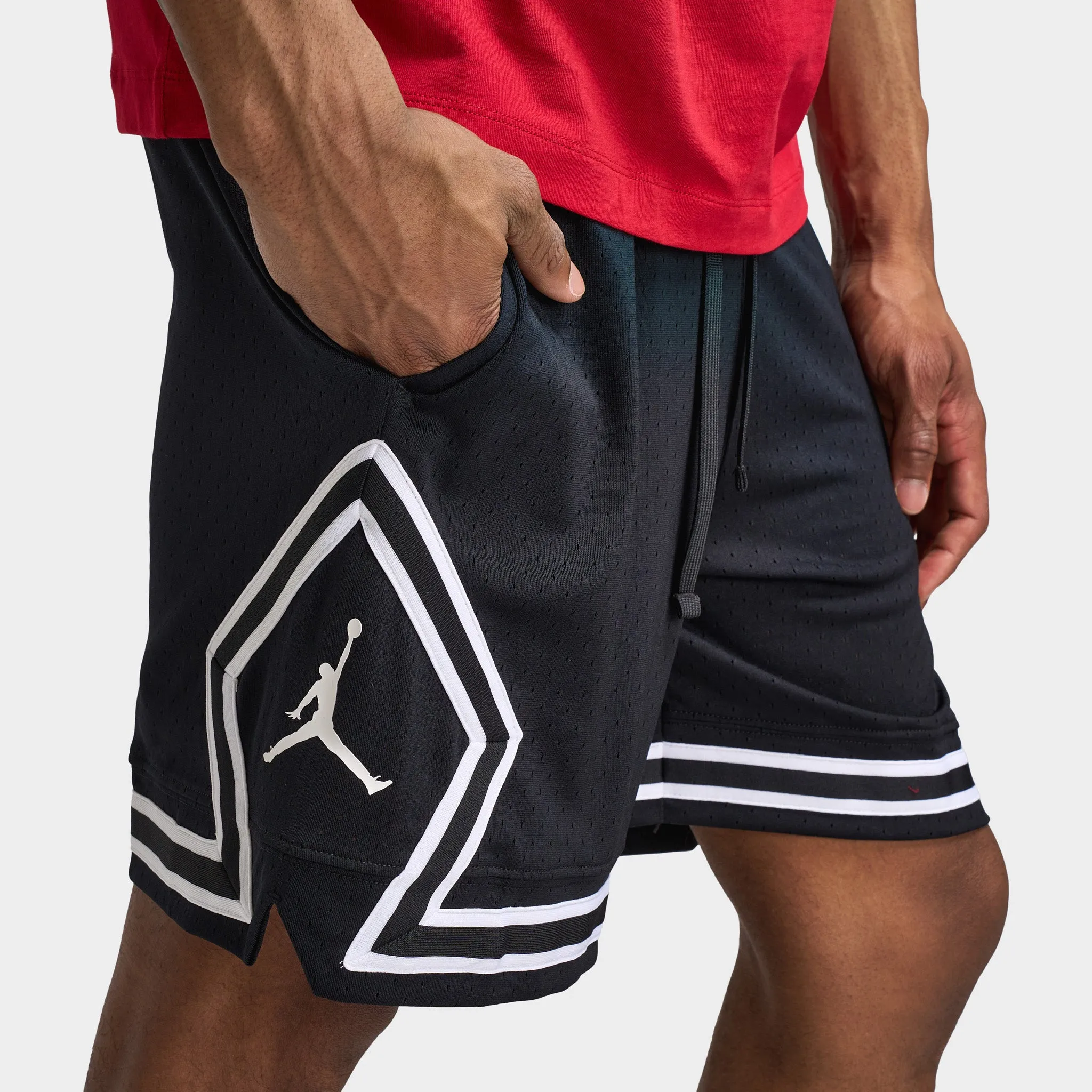 Jordan Jordan Dri-FIT Mesh Diamond Shorts Black / White - White