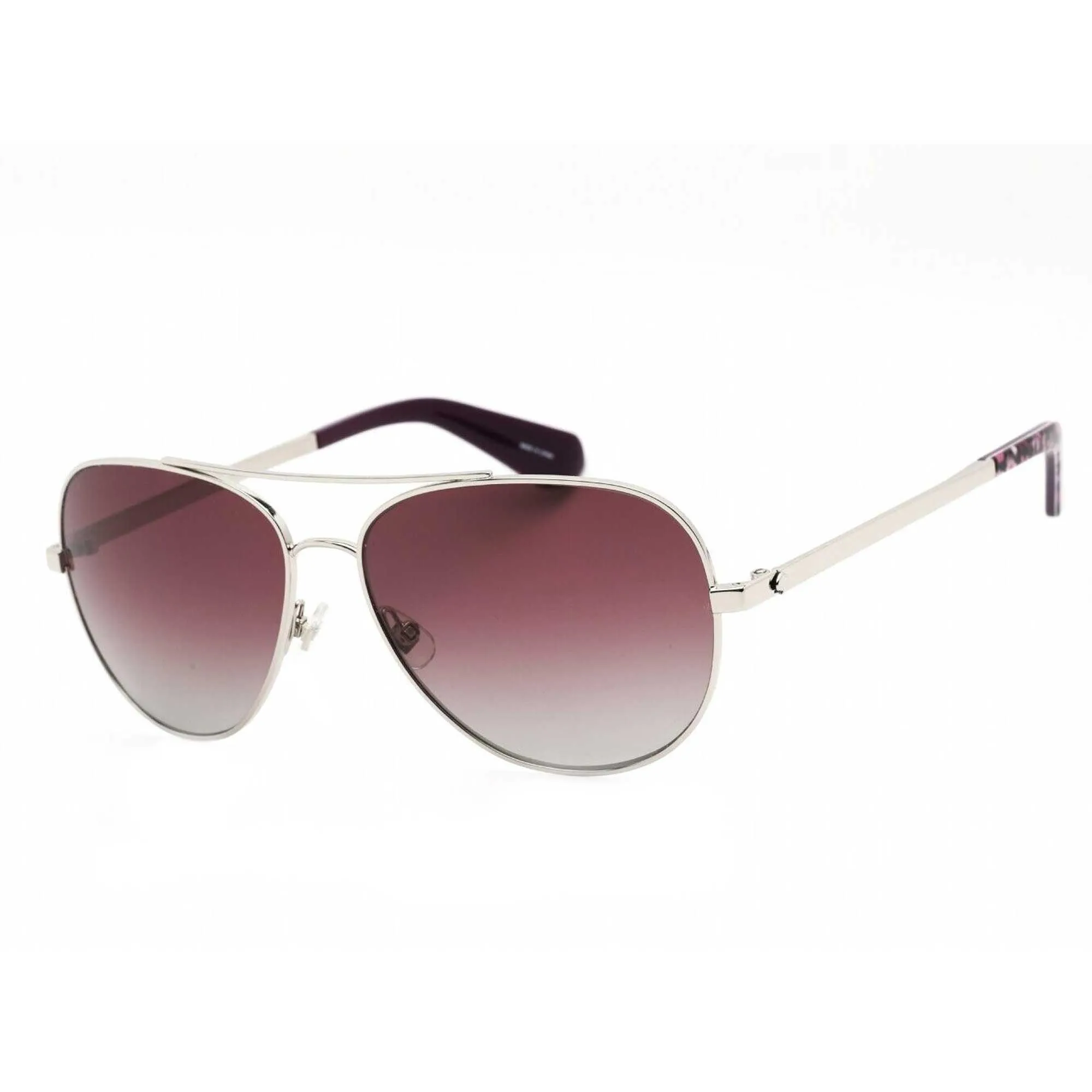 Kate Spade Women's Sunglasses - Silver Frame Burgundy Grad Lens | AVALINE2/S 0YB7 Kate Spade Sunglasses