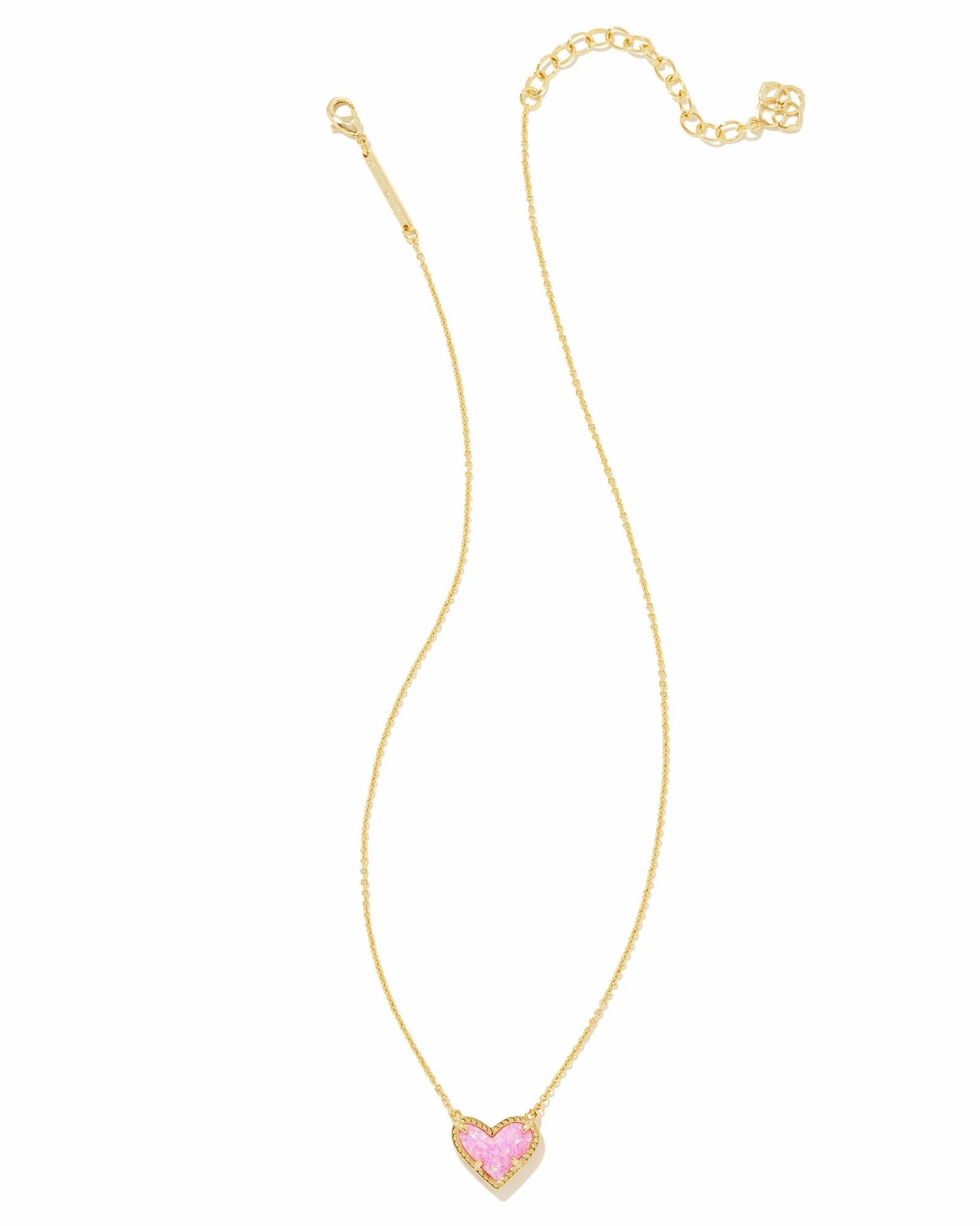 Kendra Scott Ari Heart Pendant Necklace - Bubble Gum Pink Opal