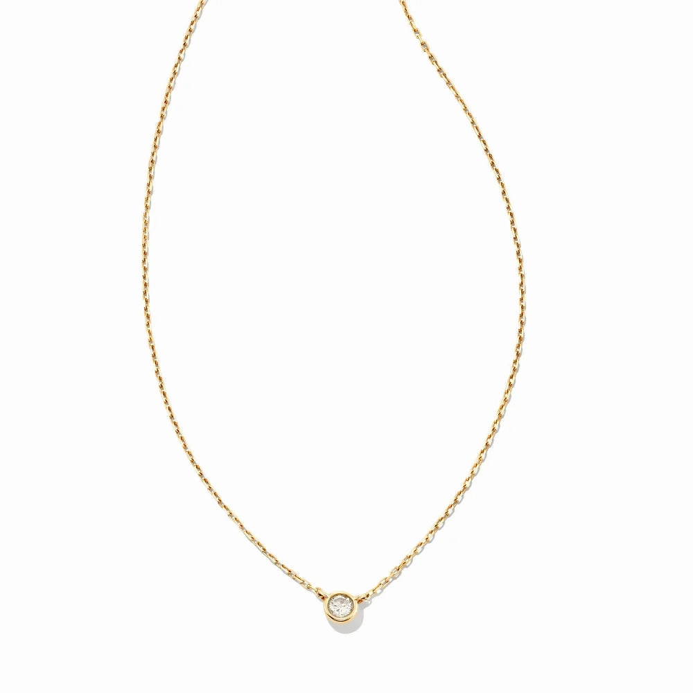 Kendra Scott Audrey 14k Gold Pendant Necklace in .07ct White Diamond