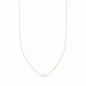 Kendra Scott Cathleen 14k Yellow Gold Pendant Necklace in Pearl