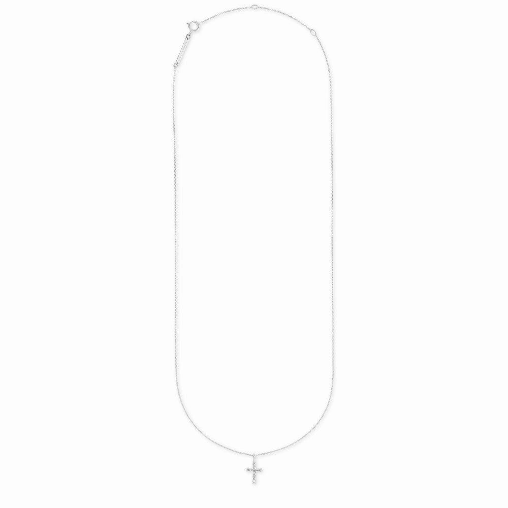 Kendra Scott Cross 14k Gold Pendant Necklace in White Diamond