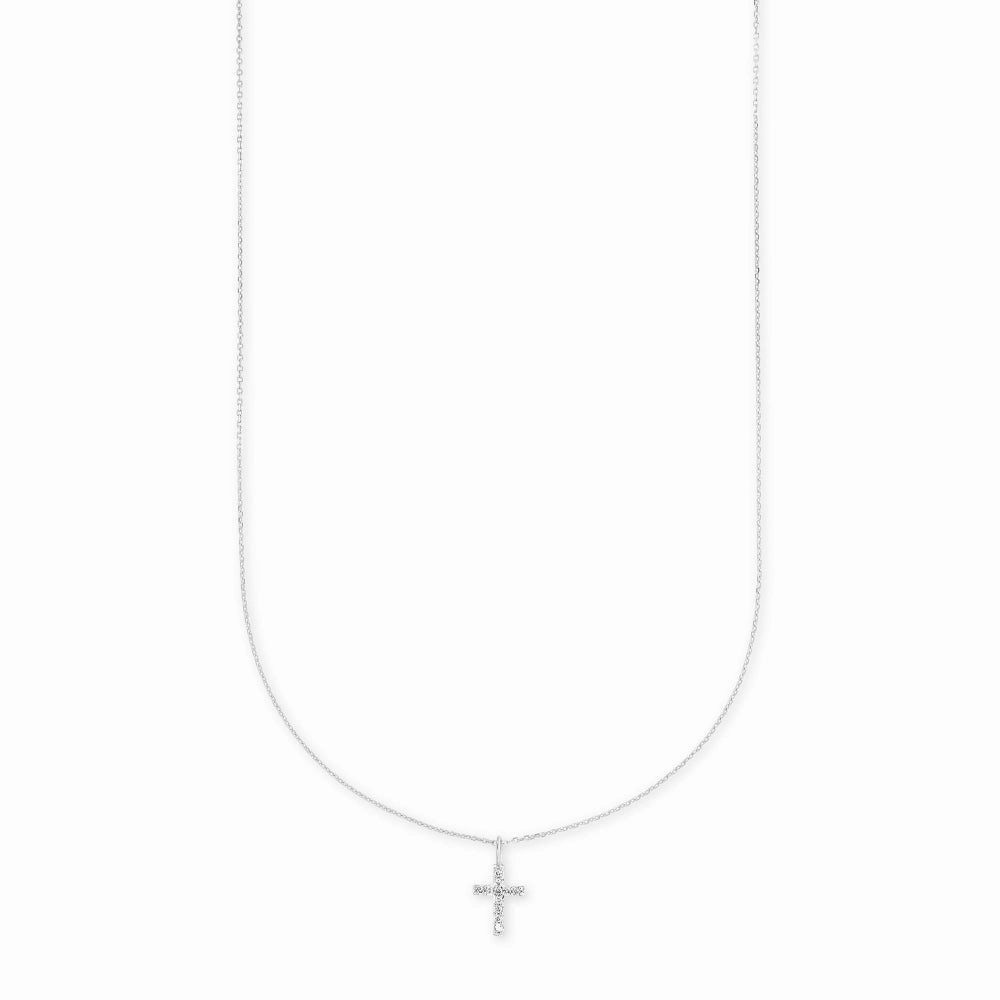 Kendra Scott Cross 14k Gold Pendant Necklace in White Diamond